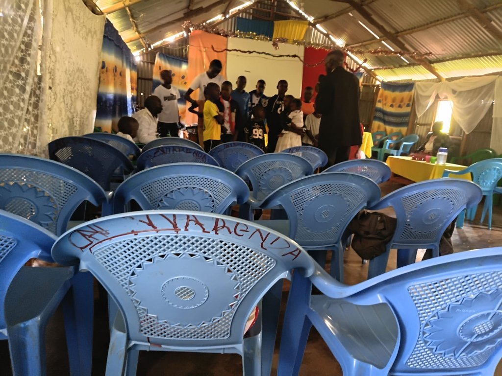Children gathered for worship and celebration