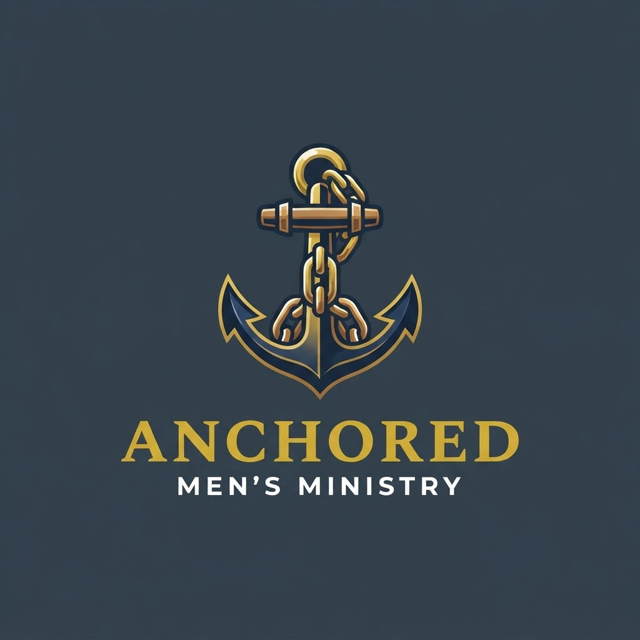 Anchored Men&rsquo;s Ministry logo: a gold chain-link anchor